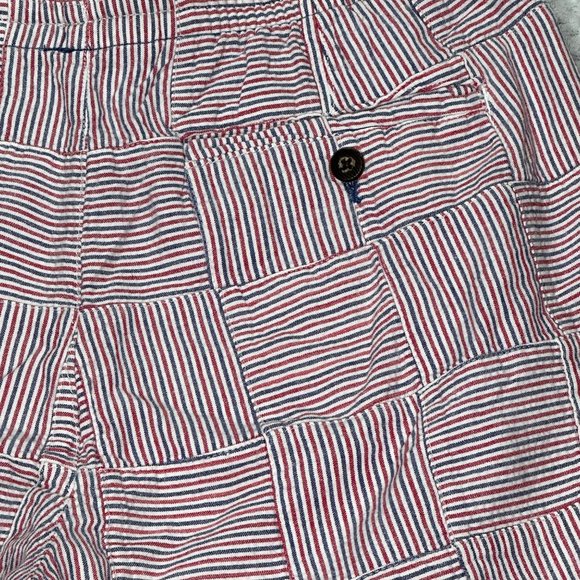 Island Republic Shorts Mens Medium Red White Blue Elastic Waist Casual Striped - Picture 5 of 12